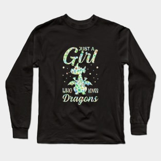 Just A Girl Who Loves Dragons, Rainbow Leopard Long Sleeve T-Shirt